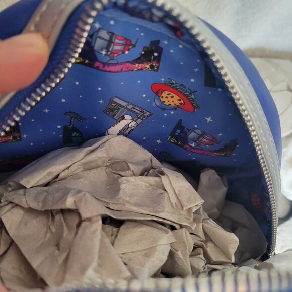 Loungefly Pixar Toy Story Pizza Planet Space Entry Mini Backpack Blue NWT - Picture 7 of 10